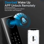 Locstar A60 Smart-Fingerabdruck-Passwort-Türschloss mit Türklingel, Basic Version Gray, Basic Version Gold, Tuya APP Version Gray, Tuya APP Version Gold – Bild 3