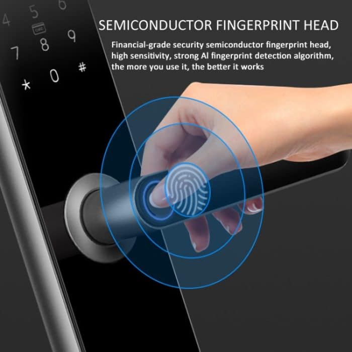 Locstar A60 Smart-Fingerabdruck-Passwort-Türschloss mit Türklingel, Basic Version Gray, Basic Version Gold, Tuya APP Version Gray, Tuya APP Version Gold – Bild 4