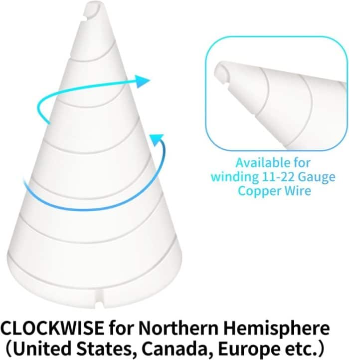 Tragbare Garten-Kupferdraht-Antennenvorrichtung, Gartenbau-Spulenwickelvorrichtung, Small Size 6.2 x 3.5 cm, Large Size 9.3 x 5.2 cm – Bild 3
