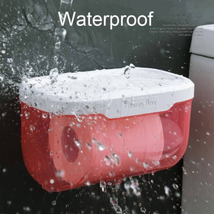 Stanzfreies Badezimmer, transparent, wasserdicht, Taschentuchbox, Toilette, Wandmontage, Aufbewahrungsregal, Large (Black), Large (Pink), Small (Black), Small (Pink) – Bild 4