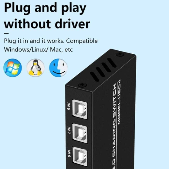 FJGEAR FJ-U804 8 In 4 Out USB2.0 Sharing Switch Extender – Bild 2