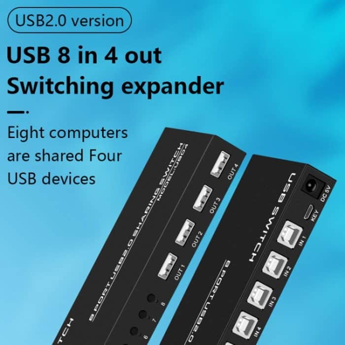 FJGEAR FJ-U804 8 In 4 Out USB2.0 Sharing Switch Extender – Bild 3