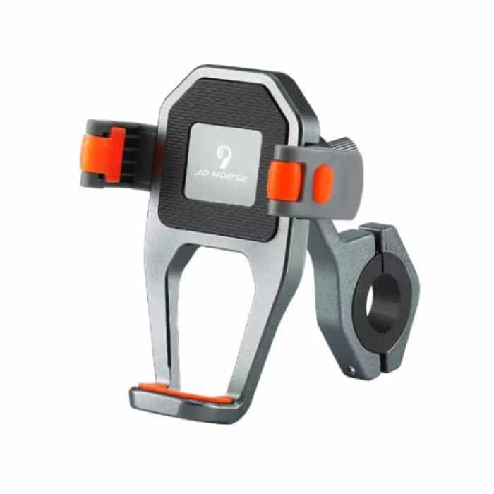 JO HORSE Aluminiumlegierung Fahrrad Reiten Handy Navigation Roller Feste Halterung, Black Handlebar, Titanium Handlebar, Black Mirror Base, Titanium Mirror Base – Bild 1