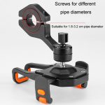 JO HORSE Aluminiumlegierung Fahrrad Reiten Handy Navigation Roller Feste Halterung, Black Handlebar, Titanium Handlebar, Black Mirror Base, Titanium Mirror Base – Bild 4