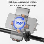 JO HORSE Aluminiumlegierung Fahrrad Reiten Handy Navigation Roller Feste Halterung, Black Handlebar, Titanium Handlebar, Black Mirror Base, Titanium Mirror Base – Bild 6