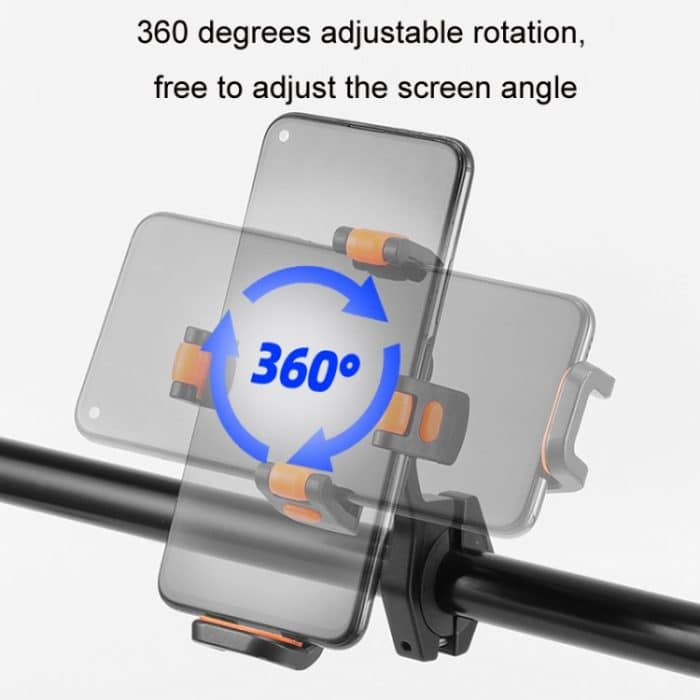 JO HORSE Aluminiumlegierung Fahrrad Reiten Handy Navigation Roller Feste Halterung, Black Handlebar, Titanium Handlebar, Black Mirror Base, Titanium Mirror Base – Bild 6