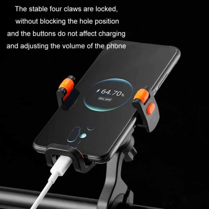 JO HORSE Aluminiumlegierung Fahrrad Reiten Handy Navigation Roller Feste Halterung, Black Handlebar, Titanium Handlebar, Black Mirror Base, Titanium Mirror Base – Bild 8