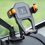 JO HORSE Aluminiumlegierung Fahrrad Reiten Handy Navigation Roller Feste Halterung, Black Handlebar, Titanium Handlebar, Black Mirror Base, Titanium Mirror Base – Bild 10