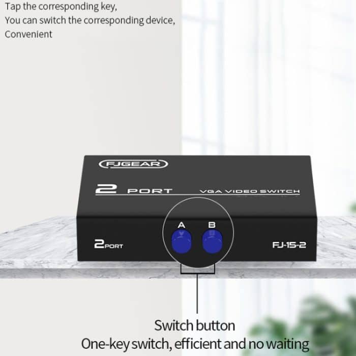 FJGEAR FJ-15-2 Computer VGA Switcher 2 In 1 Out Bidirektionaler Switching Sharer – Bild 6