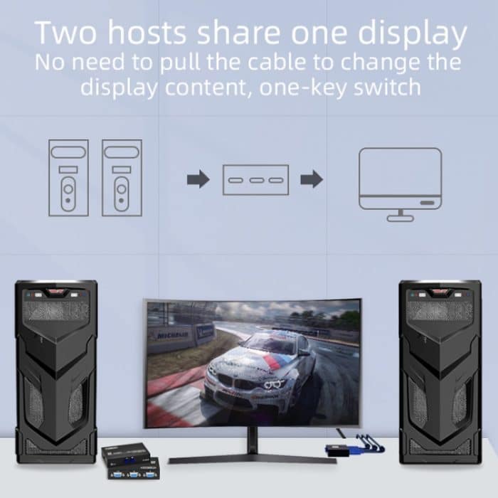 FJGEAR FJ-15-2 Computer VGA Switcher 2 In 1 Out Bidirektionaler Switching Sharer – Bild 8