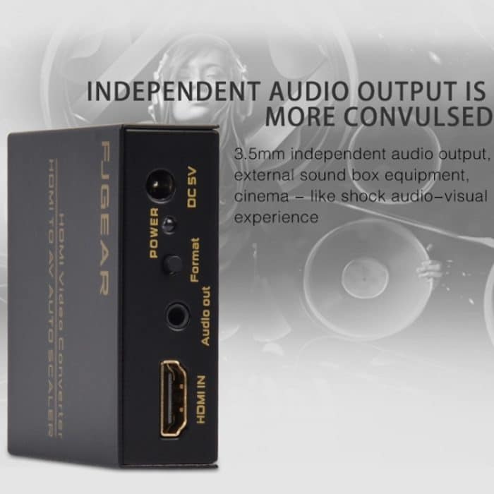 FJGEAR FJ-HA1308 HDMI-zu-AV-Konverter unterstützt NTSC PAL mit automatischer Bildschirmskalierung – Bild 7