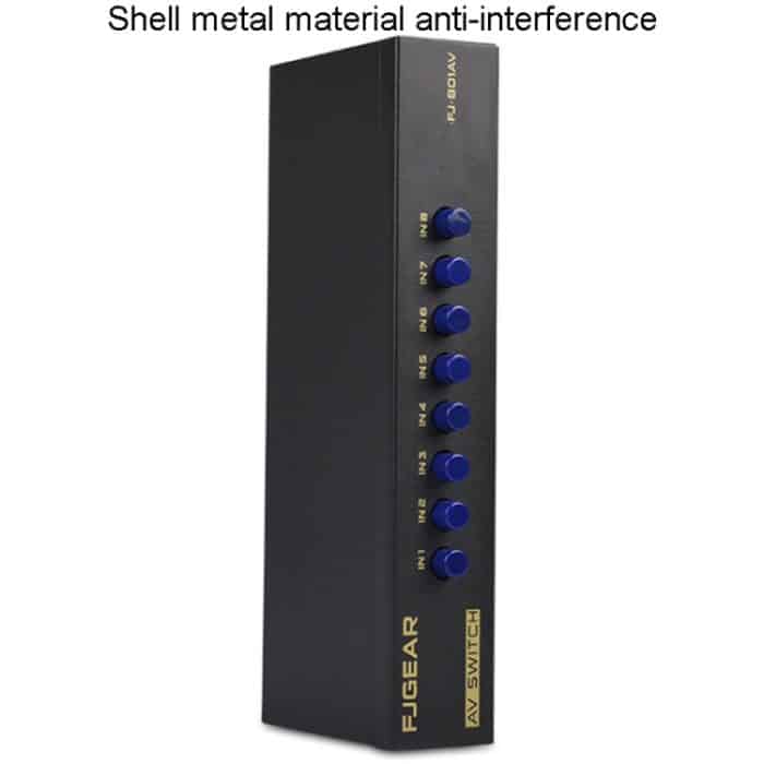 FJGEAR FJ-801AV Audio-Video-Umschalter, 8 Eingänge, 1 Ausgang, CVBS-Umschalter – Bild 4