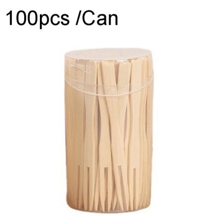 Bambus-Fruchtstäbchen, Einweg-Dessertgabel mit zwei Zinken für den Heimgebrauch, 100pcs /Can, 200pcs /Can