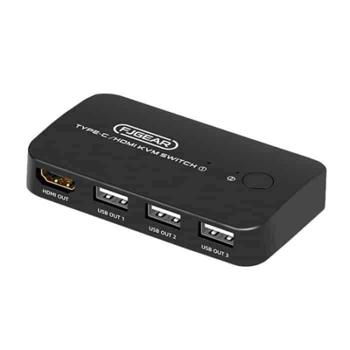 FJGEAR FJ-TYH201 Typ-C / HDMI KVM-Switch mit Desktop-Controller – Bild 1