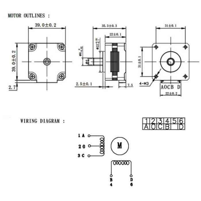 HANPOSE 39HGA525-13K 0,8 A 0,2 NM Induktionslicht-Schrittmotor – Bild 5