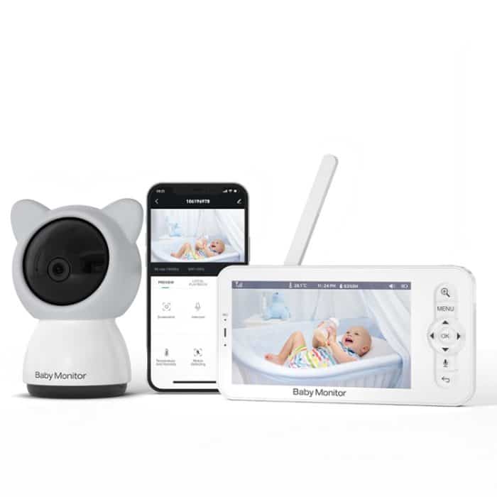 TBD0604087601.jpg 5-Zoll-HD-Babyphone, kabellose WLAN-Babypflegekamera, EU Plug, US Plug, UK Plug, AU Plug – Bild 1