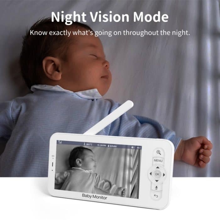 5-Zoll-HD-Babyphone, kabellose WLAN-Babypflegekamera, EU Plug, US Plug, UK Plug, AU Plug – Bild 7