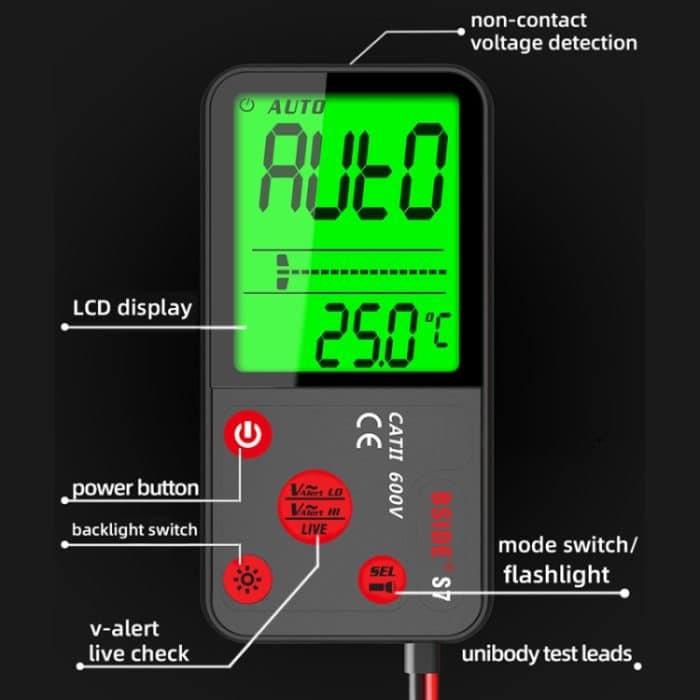 BSIDE ADMS7 Smart Thin Digital Multimeter zählt DC AC Voltmeter, Standard Charging Model, Charging Model With Tool Package – Bild 4