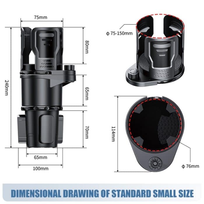 Multifunktionaler Auto-Wasserbecherhalter, Getränkehalter mit Schalterverriegelung, Small, Large – Bild 13