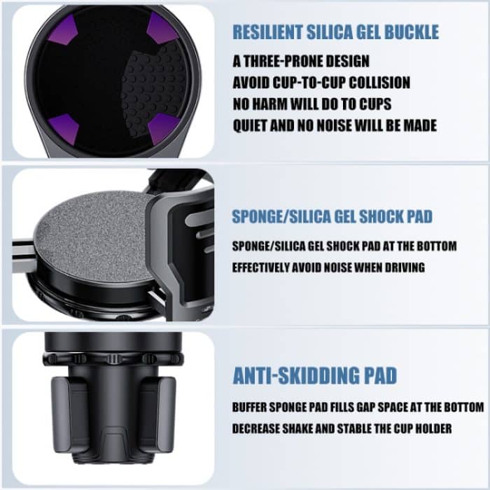 Multifunktionaler Auto-Wasserbecherhalter, Getränkehalter mit Schalterverriegelung, Small, Large – Bild 6