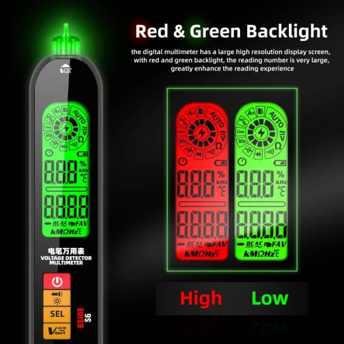 BSIDE S6 Smart Digital Multimeter Strom Test Stift Kapazität Temperatur Spannung Detektor, S6 – Bild 5