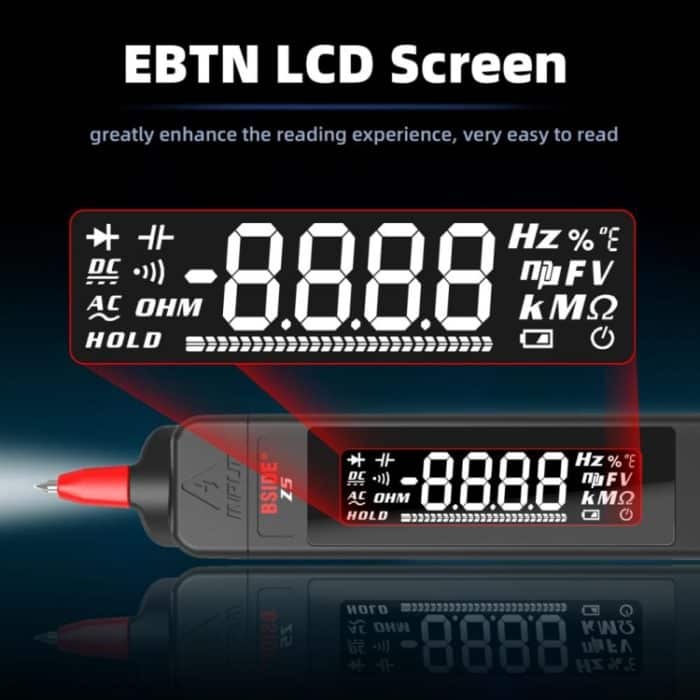 BSIDE Z5 Smart Pen Multimeter Hintergrundbeleuchtung LCD 6000 zählt automatischer Spannungsdetektor – Bild 7