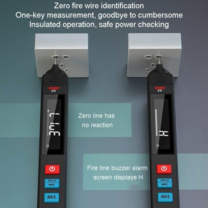 BSIDE Z5 Smart Pen Multimeter Hintergrundbeleuchtung LCD 6000 zählt automatischer Spannungsdetektor – Bild 9