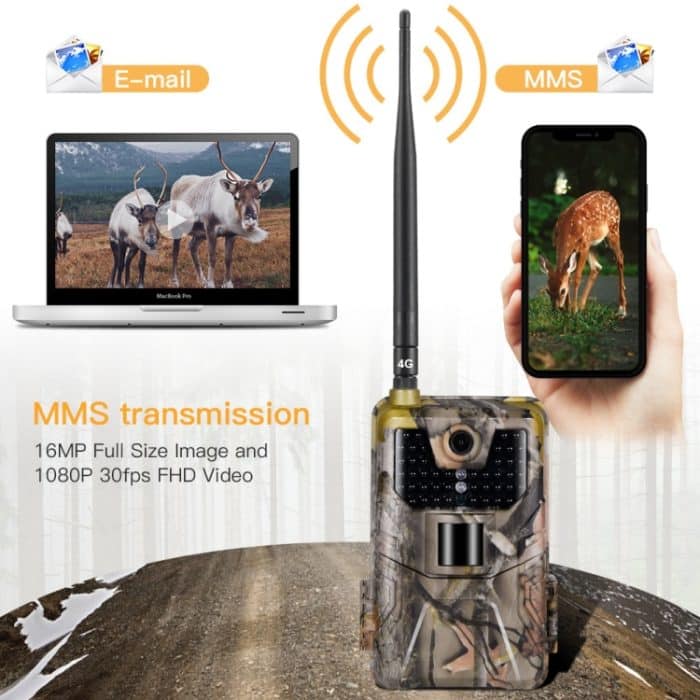 20 MP 2K Wildtierjagd-Hinterkamera, Fotofallen, Nachtsicht, 4G, SMS, MMS, SMTP, Mobilfunk-Überwachungskamera, HC-900LTE – Bild 8