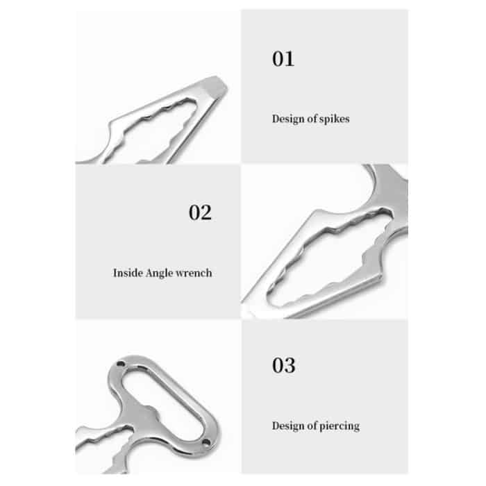 Outdoor-Camping-Zubehör, EDC-Edelstahl-Multifunktionsschlüssel, Selbstverteidigungswerkzeuge – Bild 5