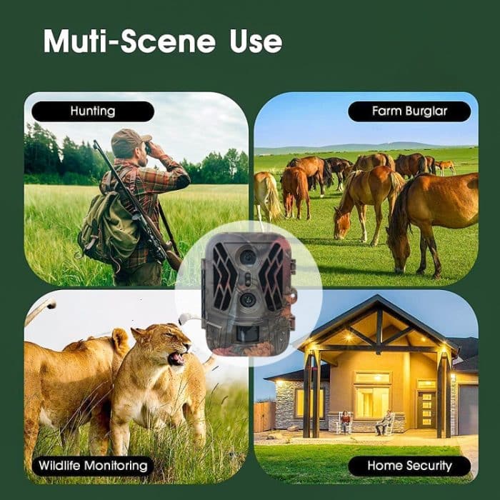 50MP + 4K Doppelobjektiv Outdoor-Regennebel-Infrarot-Spurenjagdkamera, HC-950A – Bild 8