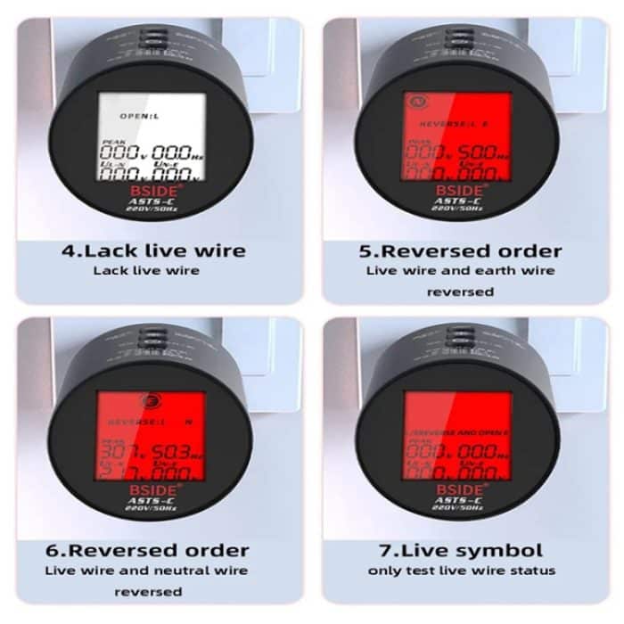 BSIDE ASTS Stromkreisanalysator-Steckerleistungstester, US Plug, EU Plug, UK Plug – Bild 7
