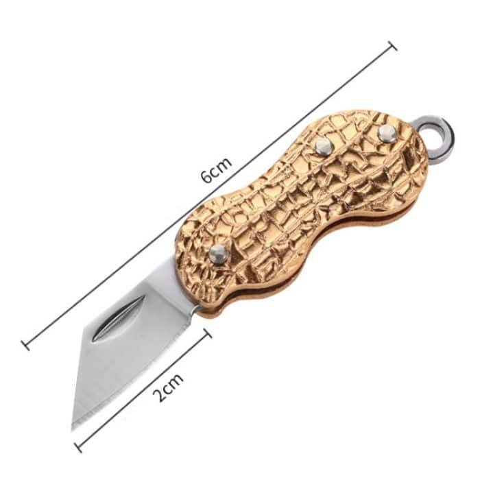 Erdnussförmiges Halskettenmesser. Tragen Sie ein Klappmesser aus Edelstahl – Bild 3