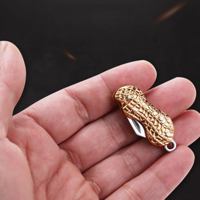 Erdnussförmiges Halskettenmesser. Tragen Sie ein Klappmesser aus Edelstahl – Bild 7