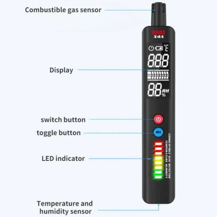 BSIDE X4A Tragbarer Detektor für brennbare Gase, Gasleckalarm – Bild 3