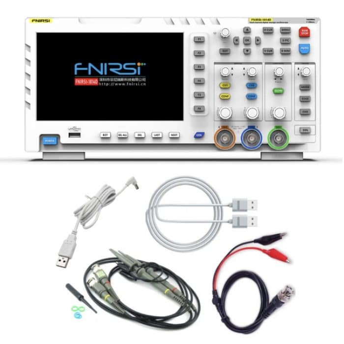 FNIRSI 2-in-1-Zweikanal-Digitaloszilloskop mit 100 M Bandbreite, 1GS-Abtastsignalgenerator, EU-Stecker, 1014D, 1014D +P4100 Probe – Bild 1