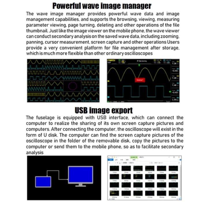 FNIRSI 2-in-1-Zweikanal-Digitaloszilloskop mit 100 M Bandbreite, 1GS-Abtastsignalgenerator, EU-Stecker, 1014D, 1014D +P4100 Probe – Bild 13