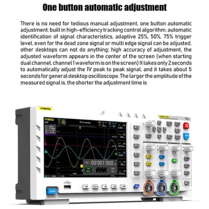 FNIRSI 2-in-1-Zweikanal-Digitaloszilloskop mit 100 M Bandbreite, 1GS-Abtastsignalgenerator, EU-Stecker, 1014D, 1014D +P4100 Probe – Bild 9