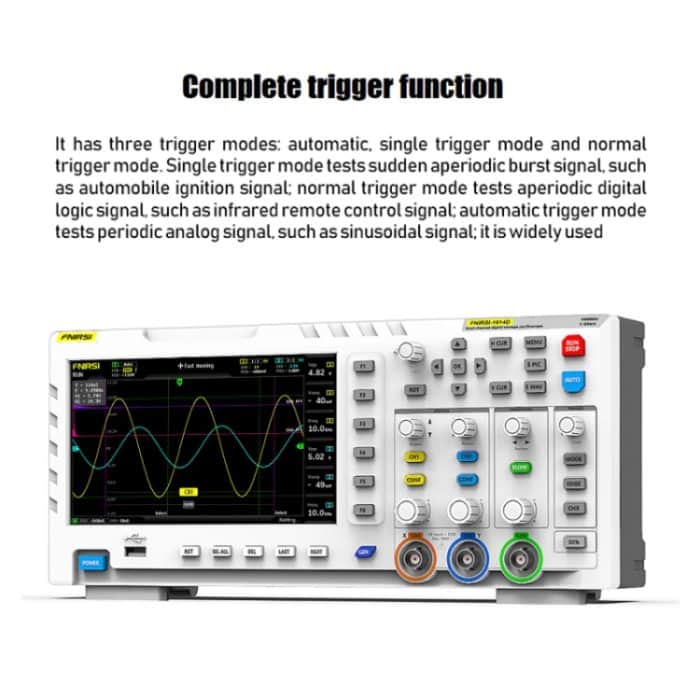 FNIRSI 2-in-1-Zweikanal-Digitaloszilloskop mit 100 M Bandbreite, 1GS-Abtastsignalgenerator, EU-Stecker, 1014D, 1014D +P4100 Probe – Bild 10