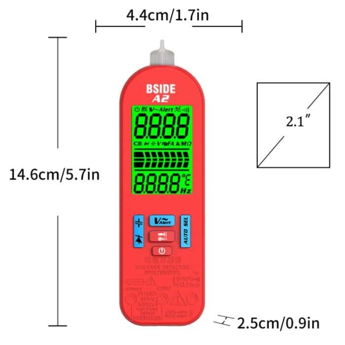 BSIDE A2 Lademodell, Mini-Digital-Bleistiftmultimeter mit automatischer Bereichswahl, BSIDE A2 With Tool Pack, BSIDE A2 Standard – Bild 2