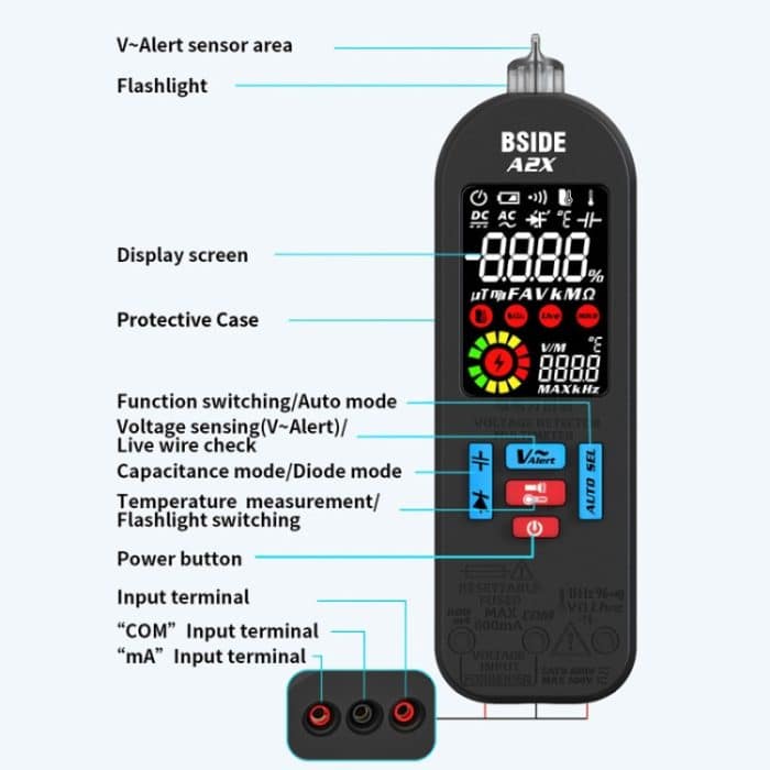 BSIDE A2X Mini-Digitalstift, Auto-Ranging-Multimeter-Lademodell – Bild 3