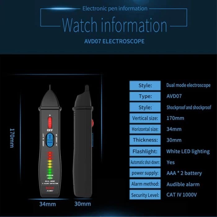 BSIDE AVD07 Smart Dual Mode Electric Pen Berührungsloser Wechselspannungsprüfer mit Bruchpunkterkennung – Bild 6