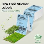 500 Blatt 4×6 Zoll Aufkleber Thermoetikettenpapier für Phomemo PM-246S / PM-241BT / D520BT, Folding White, Folding Rose Red, Folding Pink, Folding Light Blue, Folding Purple, Folding Yellow, Roll Paper White – Bild 2