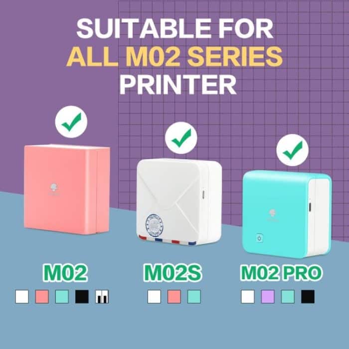 3 Rollen / Packung Phomemo für M02 / M02S / M02Pro 53 mm selbstklebende schwarze Thermoetiketten für Buchstabendrucker auf violetter / rosaroter / orangefarbener Unterseite – Bild 5