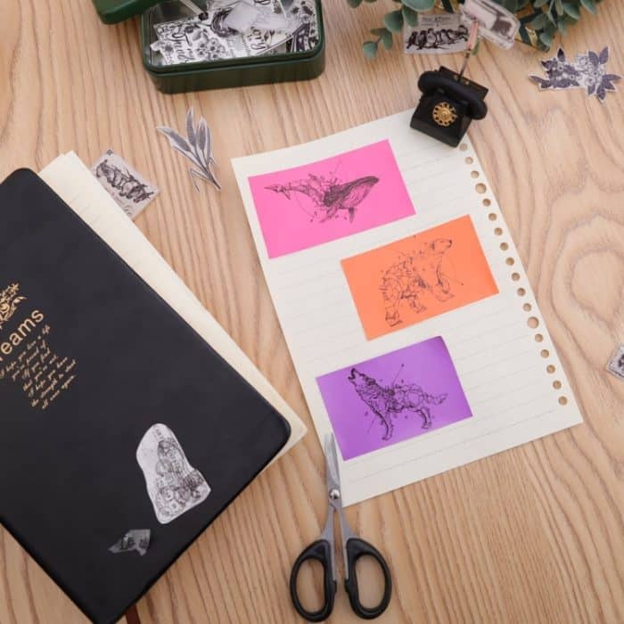 3 Rollen / Packung Phomemo für M02 / M02S / M02Pro 53 mm selbstklebende schwarze Thermoetiketten für Buchstabendrucker auf violetter / rosaroter / orangefarbener Unterseite – Bild 6