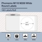 180 Stück/Rolle Phomemo für M110/M200 Drucker 40 x 40 mm runde selbstklebende Thermoetiketten – Bild 2