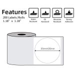 200 Stück/Rolle Phomemo für M110/M200 Drucker 30 x 30 mm runde selbstklebende Thermoetiketten – Bild 2