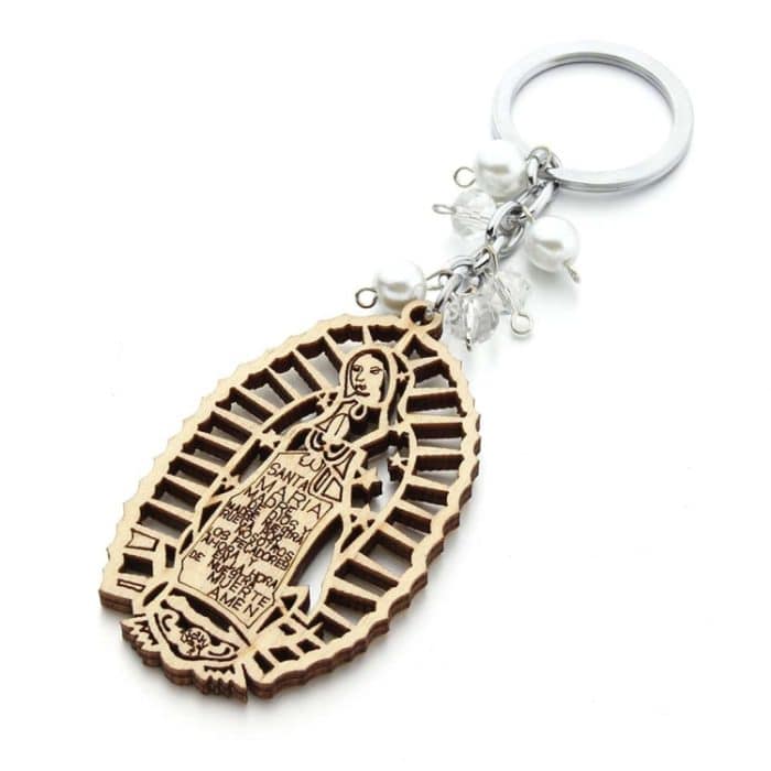 Holzschild Religiöser Tauf-Schlüsselanhänger – Bild 1