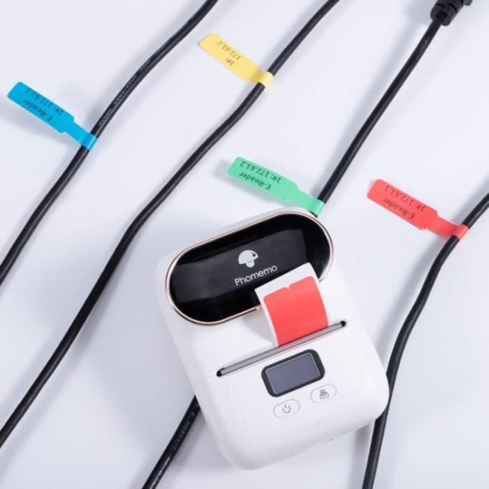 100 Stück/Rolle Phomemo für M110/M200 Drucker 25 x 38 mm Kabel selbstklebende Thermoetiketten, Red, Blue, Yellow – Bild 4