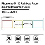 100 Stück/Rolle Phomemo für M110/M200-Drucker, 50 x 80 mm, Regenbogenrahmen, weiß, selbstklebendes Etikett – Bild 2