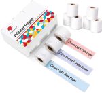 Für Phomemo M02S / M02 Pro, 9 Rollen/Packung, selbstklebendes Thermopapier mit 15 mm violetter/hellblauer/hellrosa Unterseite